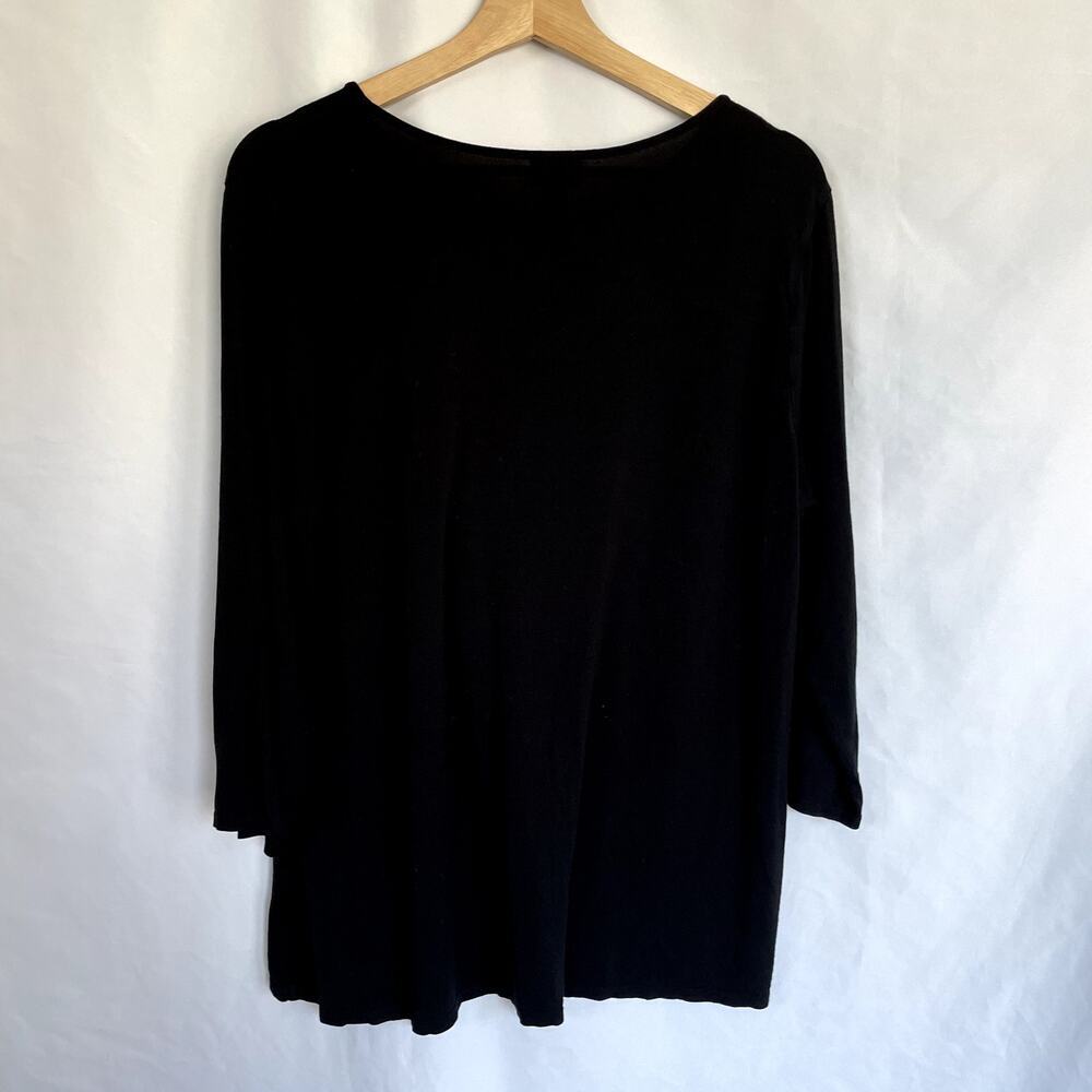 J.Jill stretch rayon long sleeved black shirt women's size XL stretch casual top - Picture 6 of 6